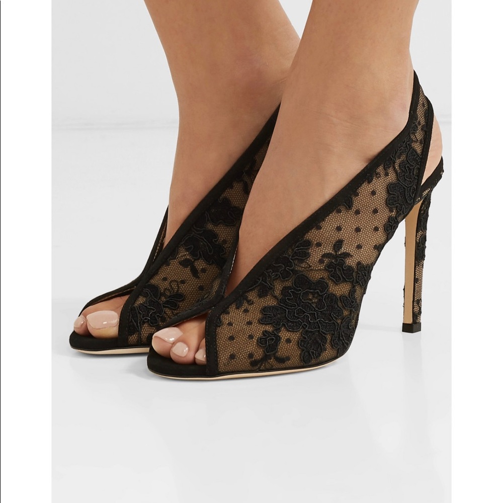 Jimmy Choo Shar black lace pump, 37 - Picture 2 of 5